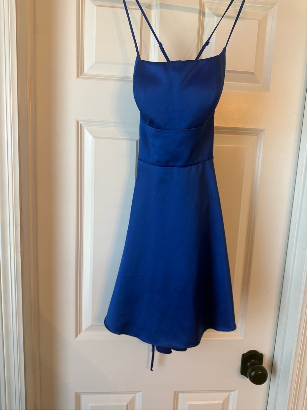 Blue Spaghetti-Strap A-Line Dress